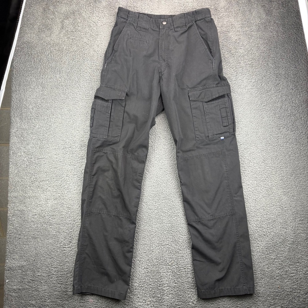 PROPER Men Tactical Cargo Pants Black 32x36‎ Polyester Cotton Ripstop
